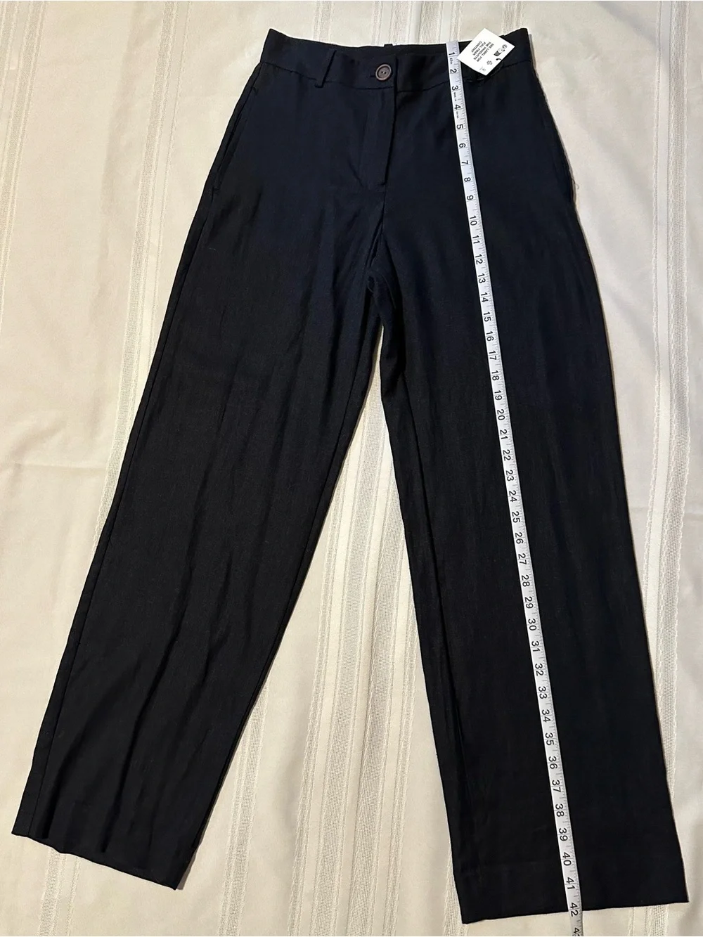 Zara Wide-Leg Linen Blend Trouser’s Black Size S NWOT